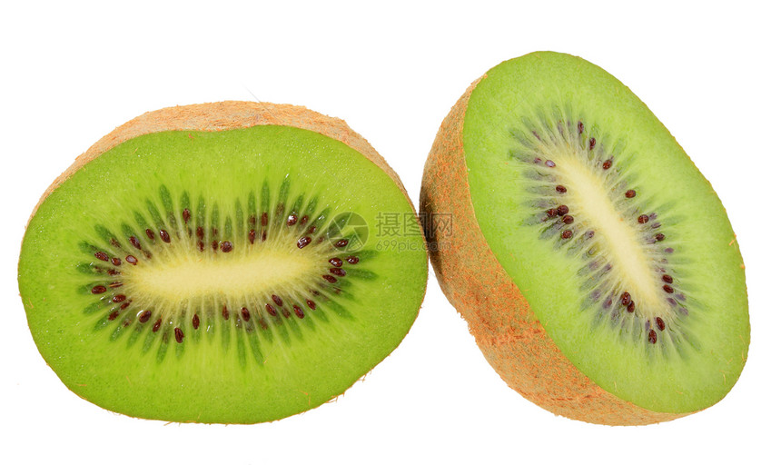 基维两交叉段照片黄色白色活力宏观奇异果圆圈肉质绿色水果图片
