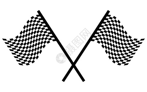 黑白旗帜格格旗帜赛车摩托车成功时间海浪竞赛精加工插图锦标赛胜利插画