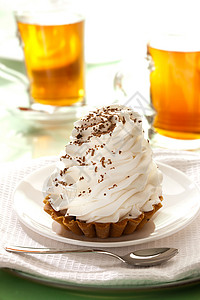 蛋糕勺子白色食物巧克力甜点奶油背景图片