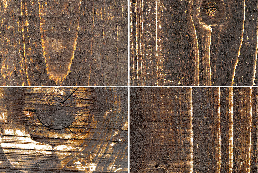 4种木质木板松树木材风格硬木装饰木头粮食材料宏观图片