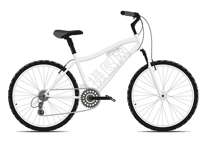 白色背景的自行车 矢量金属生态齿轮车轮灰色踏板框架运输管子座位背景图片