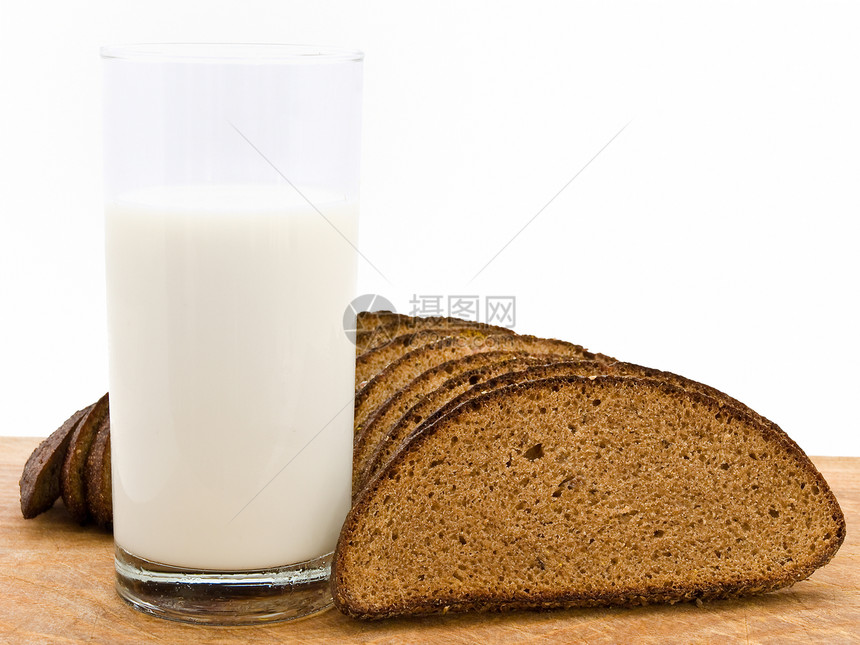 面包和乳奶小麦木板食物玻璃黄油饮食厨房味道早餐美食图片