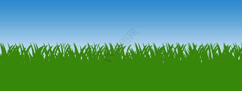 青蓝天空草地艺术品县城白色季节性绿色植物刀片场地蓝色全景背景图片