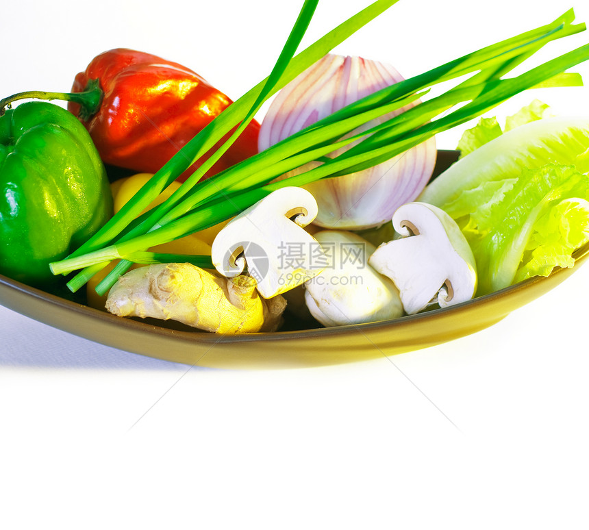 各种蔬菜沙拉营养萝卜叶子胡椒韭菜食物维生素饮食辣椒图片