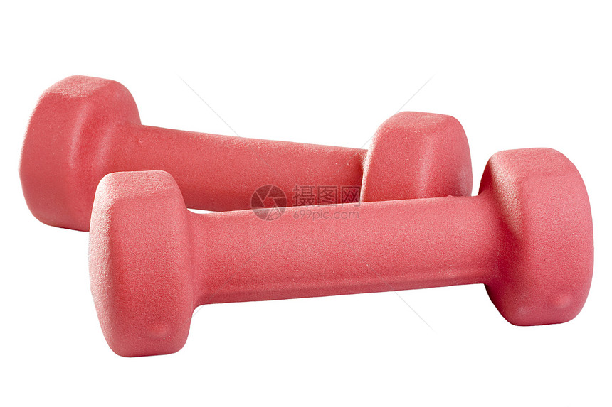 粉色哑铃运动员运动举重活动存货有氧运动白色训练重量健身房图片