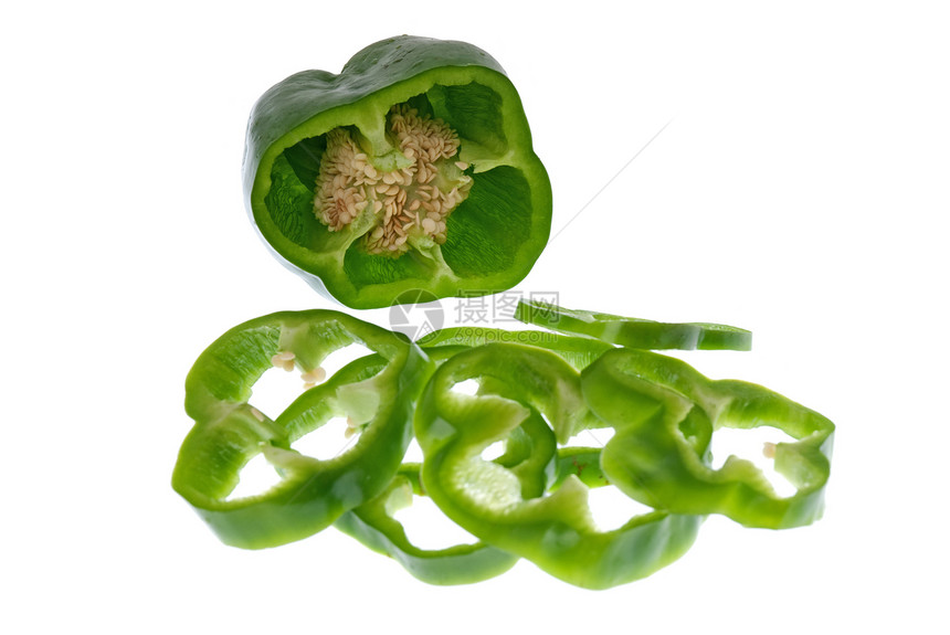 绿胡椒胡椒工作室蔬菜水果辣椒种子白色绿色图片