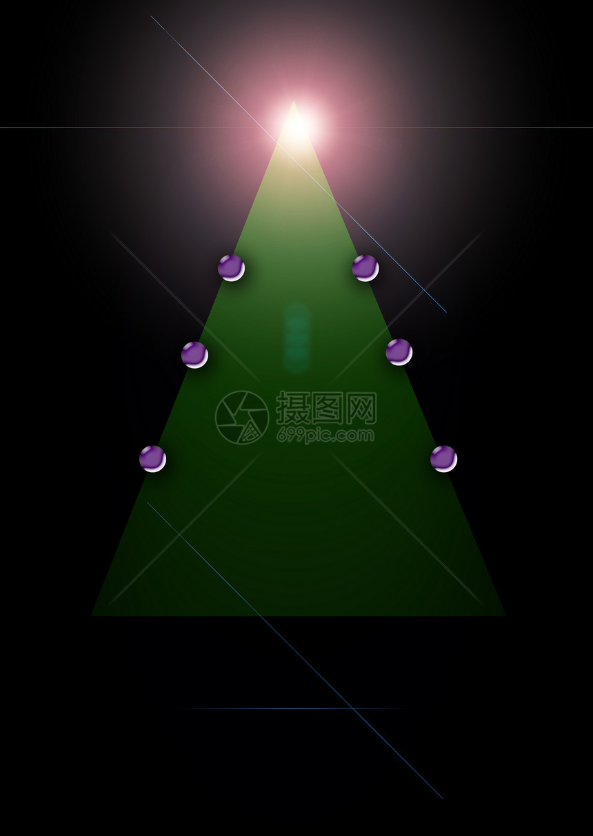 圣诞树摘要圆形季节性圆圈线条插图椭圆形运动图片