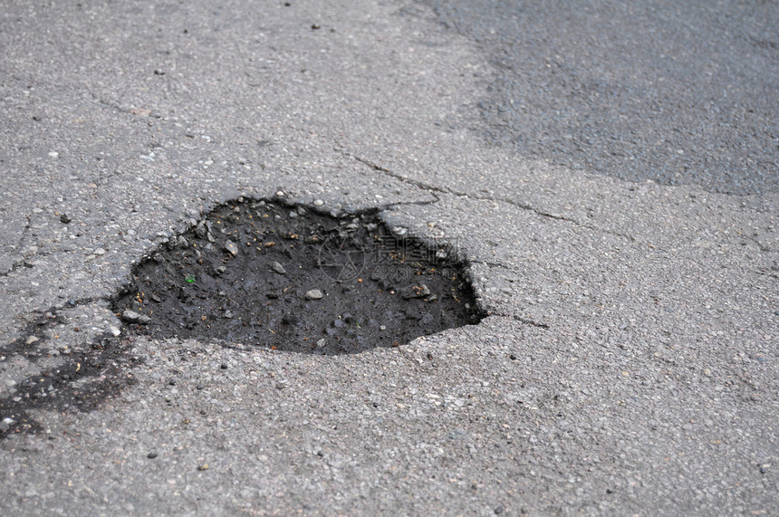 坑洞损害街道沥青安全危险图片