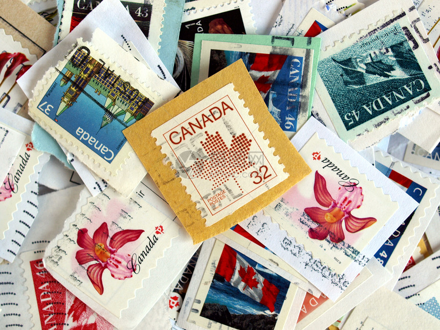 加拿大邮票橡皮邮件信封空气空邮邮政商业船运邮资仪表图片