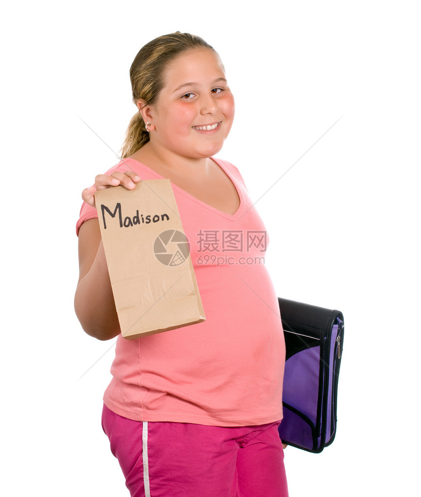学校午餐午餐粉色童年学生瞳孔青年孩子食物女性微笑棕色图片
