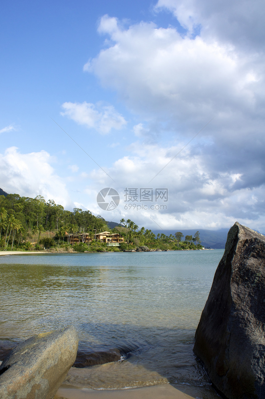 巴西伊尔哈贝拉海岸线情调异国热带天空太阳旅游海景风景目的地图片