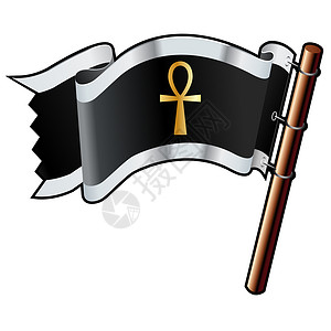矢量旗帜关于海盗旗矢量的Ankh背景