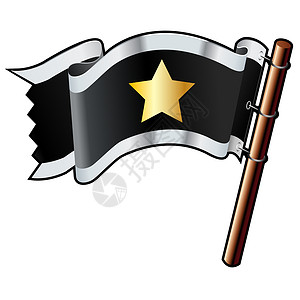 海盗旗矢量上的恒星背景图片