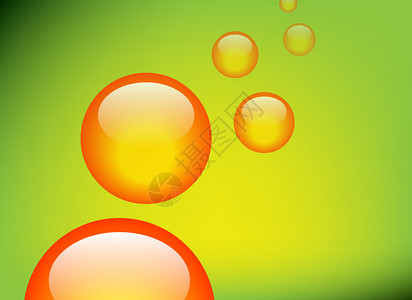 橙色泡泡圆圈艺术橙子绿色二维背景图片