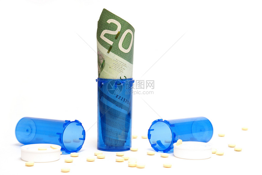 处方费用剂量胶囊现金瓶子治疗药物疾病保险保健金融图片