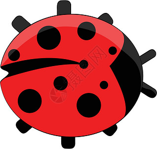 立体虫红色昆虫生物学艺术花园黑色绘画插图背景图片