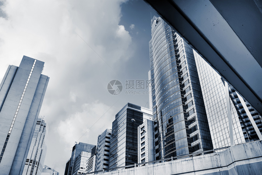 现代城市天线场景住宅蓝色建筑学大厦办公室景观建筑镜子构造图片