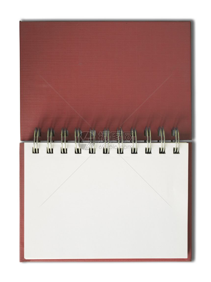 红笔记本水平单空页面图片