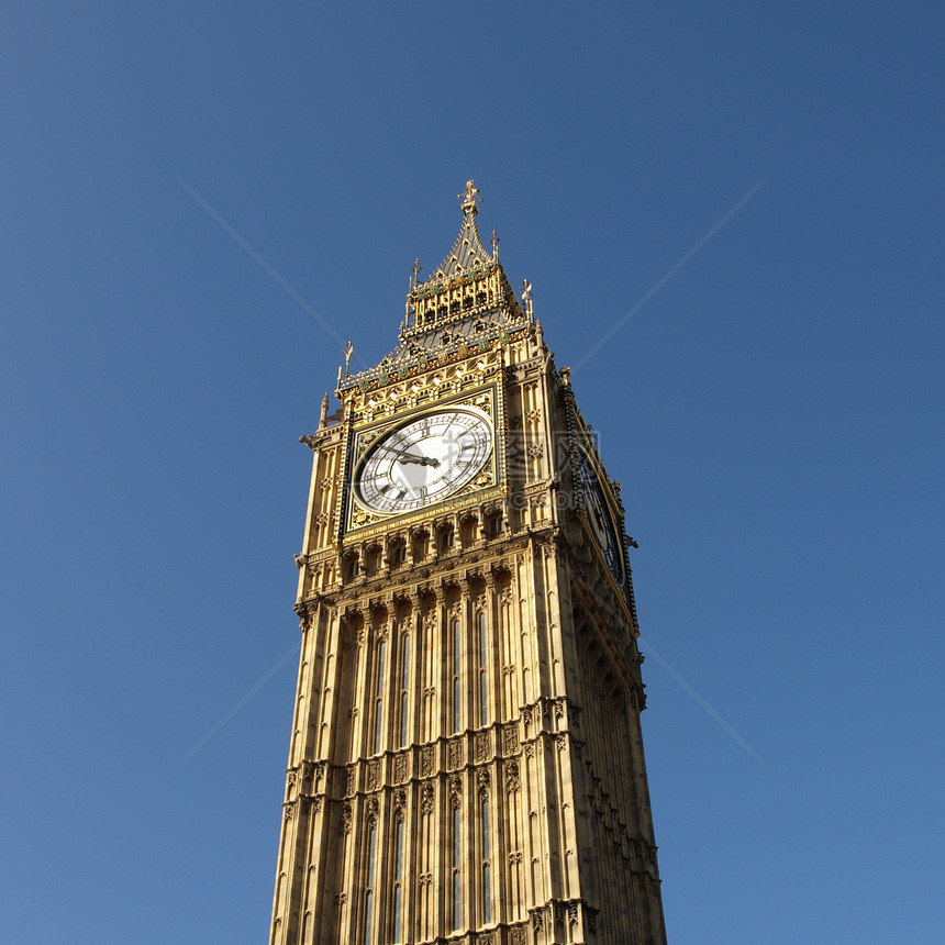 Big Ben 伦敦议会建筑手表天空地标建筑学蓝色钟声图片