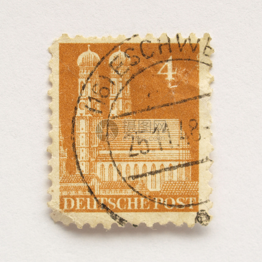 德国邮票建筑教会建筑学仪表邮件邮资空邮邮政船运信封图片