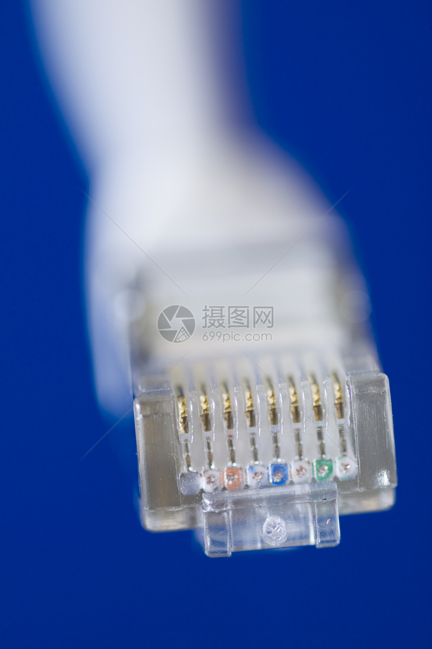网络电缆蓝色互联网冲浪插头数据电脑技术局域网金属白色图片