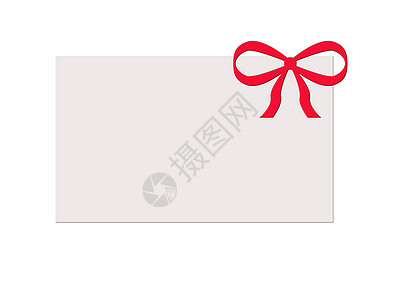 圣诞贺卡小路艺术品空白艺术白色季节性红色丝带卡片剪裁背景图片