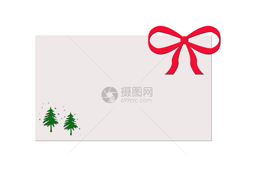 圣诞贺卡空白丝带下雪季节性卡片高山雪花剪裁艺术小路图片