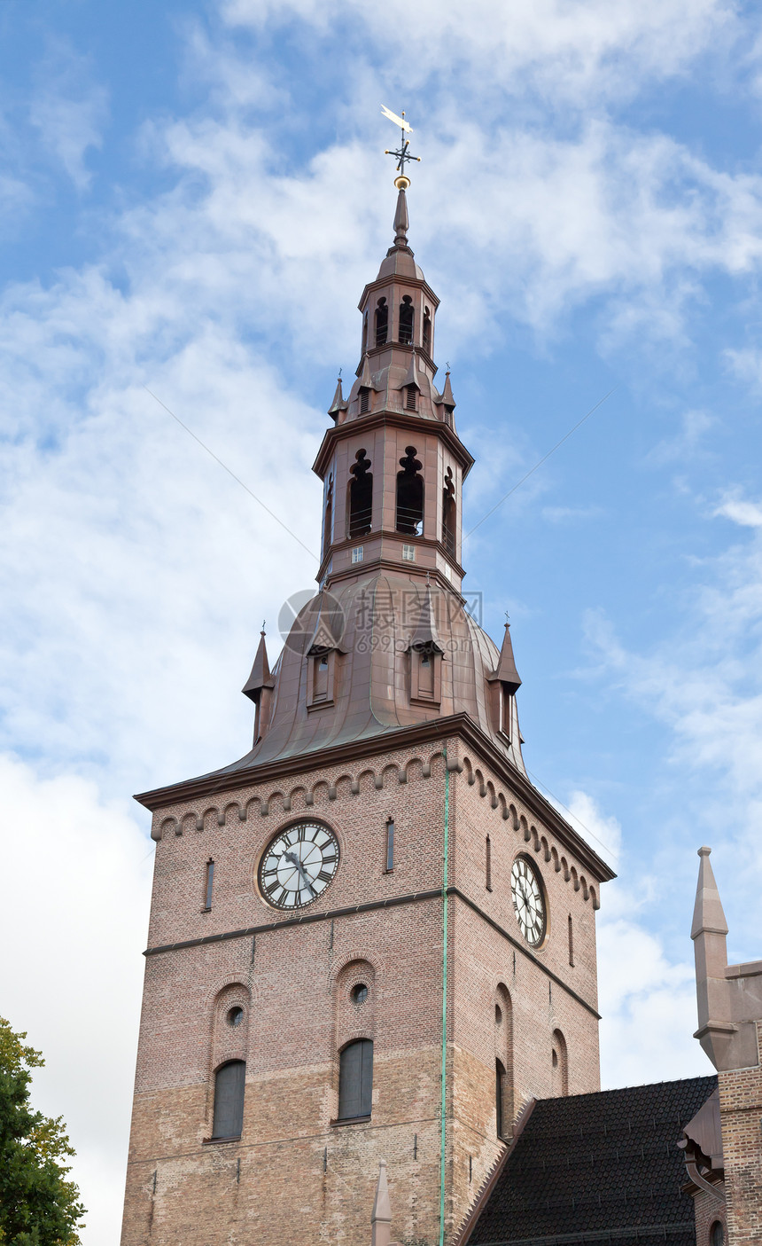 奥斯陆中部的Domkirken教堂教会大教堂建筑宗教城市图片
