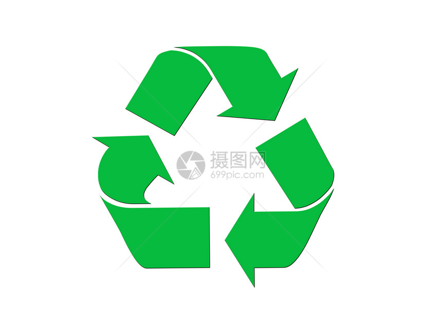 绿色回收利用符号生态艺术箭头插图白色回收环境绿色植物图片