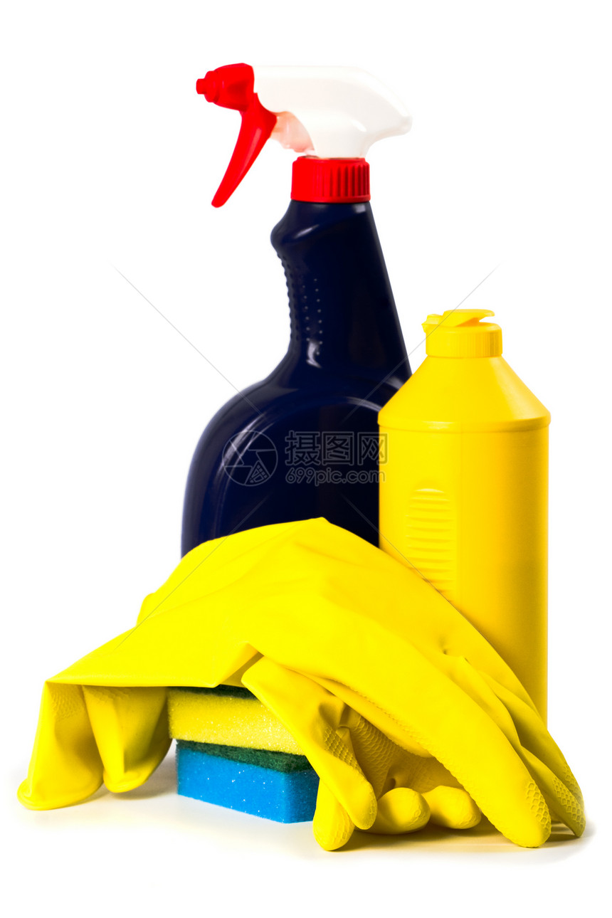清洁用产品绿色团体黄色瓶子洗涤蓝色灰尘平底锅扫帚洗涤剂图片