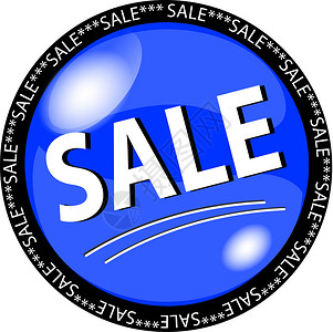 蓝色销售按钮圆形店铺贴纸插图网络购物主页互联网网站背景图片