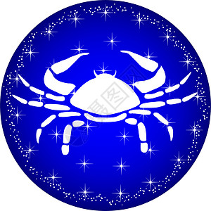 zodiac纽扣癌十二生肖八字风格星座癌症网页插图网站装饰圆形背景图片