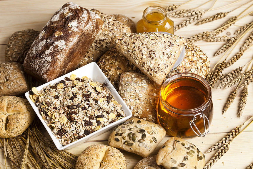 面包构成食物收成市场早餐粮食烘烤农业谷物厨房大麦图片