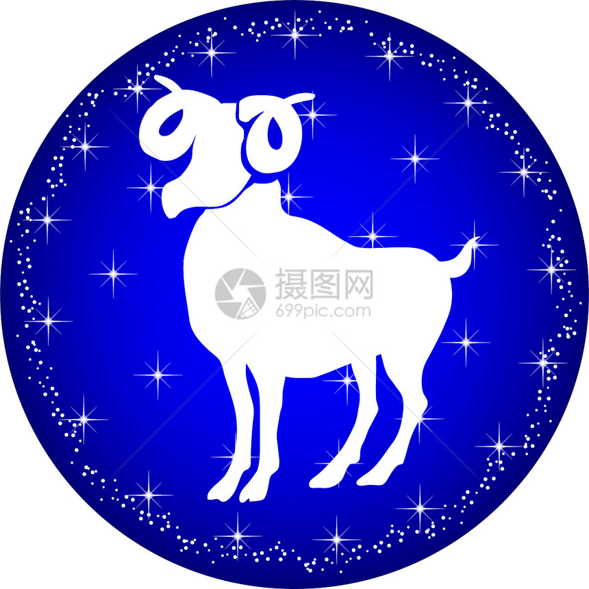 zodiac 按钮Aries圆形插图十二生肖风格装饰网页星座八字网站图片