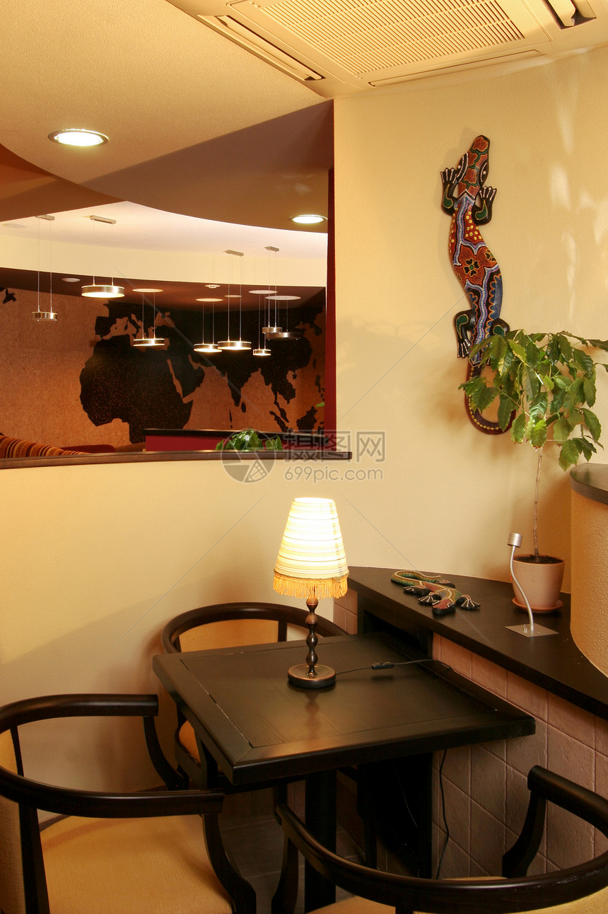 内部的用餐棕色咖啡椅子奢华家具酒吧休息座位装饰图片