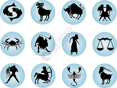 白羊座连线图zodiac 组合按钮集插图八字装饰星座网页网站癌症十二生肖风格圆形背景