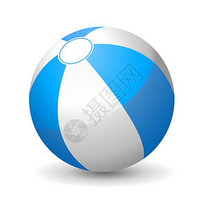 海滩球游戏蓝色白色插图玩具假期气球乐趣背景图片