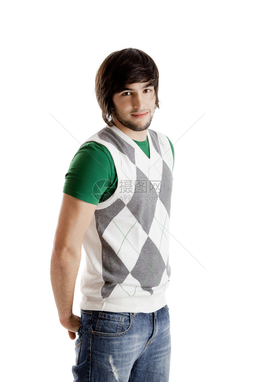 青年男子男性快乐姿势冒充衬衫白色男生学生成人图片