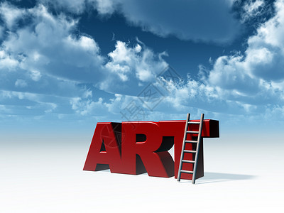 艺术艺术家红色插图创造力楼梯天空蓝色领导者背景图片