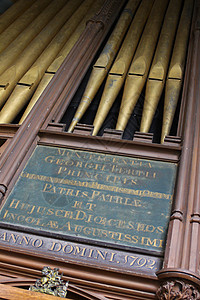 风琴管教会音乐乐器崇拜宗教教堂管风琴背景图片
