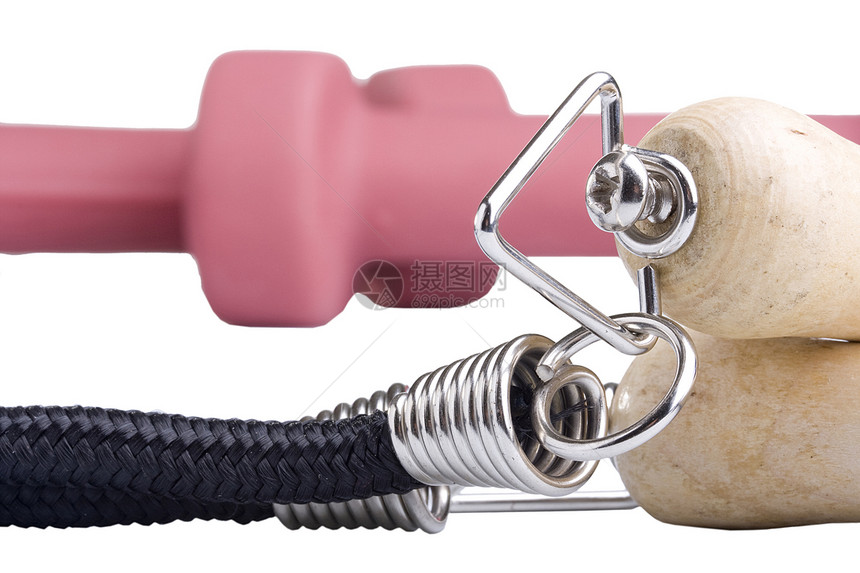 运动设备细绳训练力量健身房夹子重量运动员活动粉色绳索图片