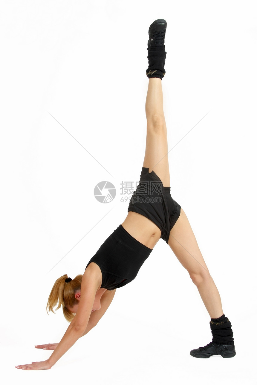 练习活力衣服金发女士女性训练肌肉讲师有氧运动力量图片