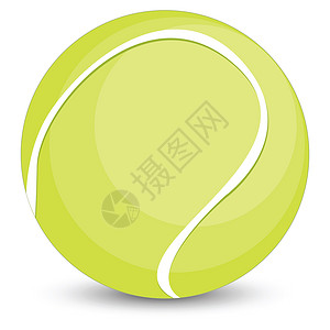 网球球游戏插图绿色圆形背景图片