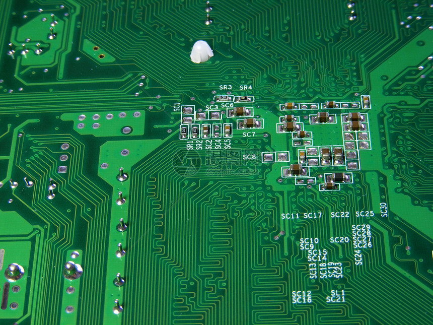 计算机书架电路芯片母板电脑连接器笔记本桌面红色图片