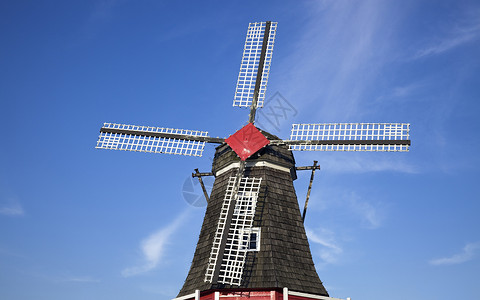 荷兰风车历史性天空背景图片