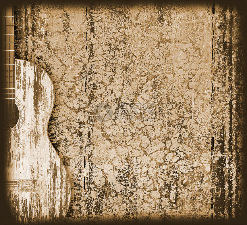 吉他背景民间木头艺术绘画文化水平花梨木插图棕色白色图片