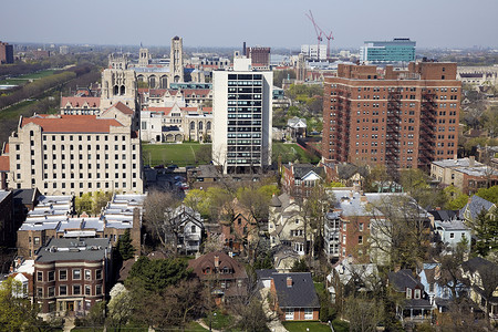 芝加哥大学地区空中观测图景背景