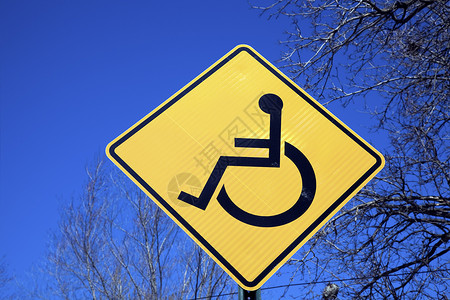 小心点医疗警告人士轮椅车轮安全残障街道运输背景图片