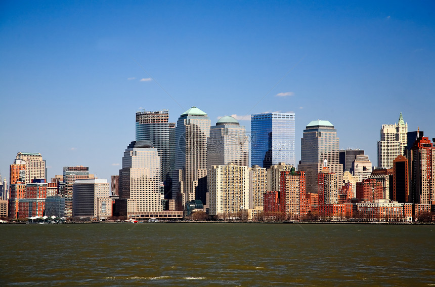 下曼哈顿天线建筑国家城市地标日落中心港口旅行建筑学游客图片