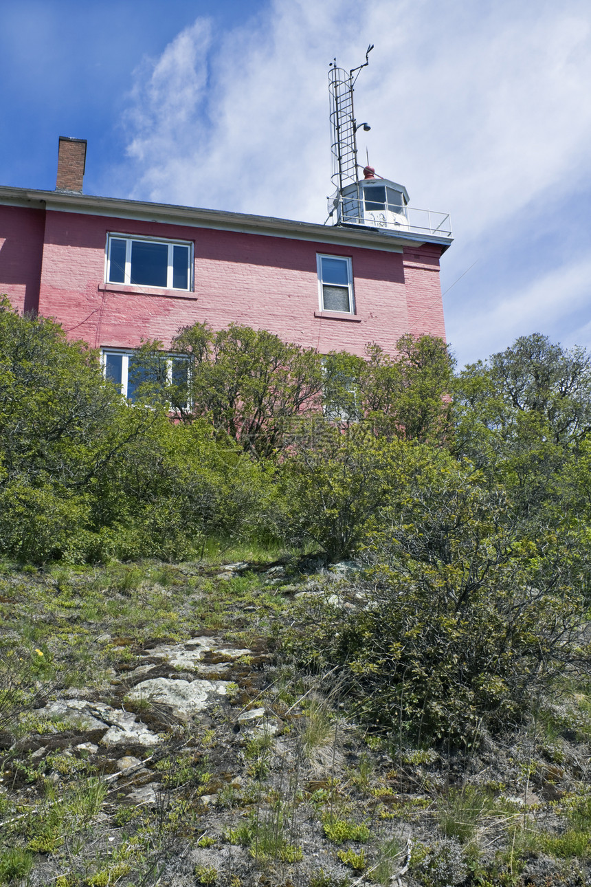 马奎特港灯塔地标半岛国家悬崖海岸线灯塔图片